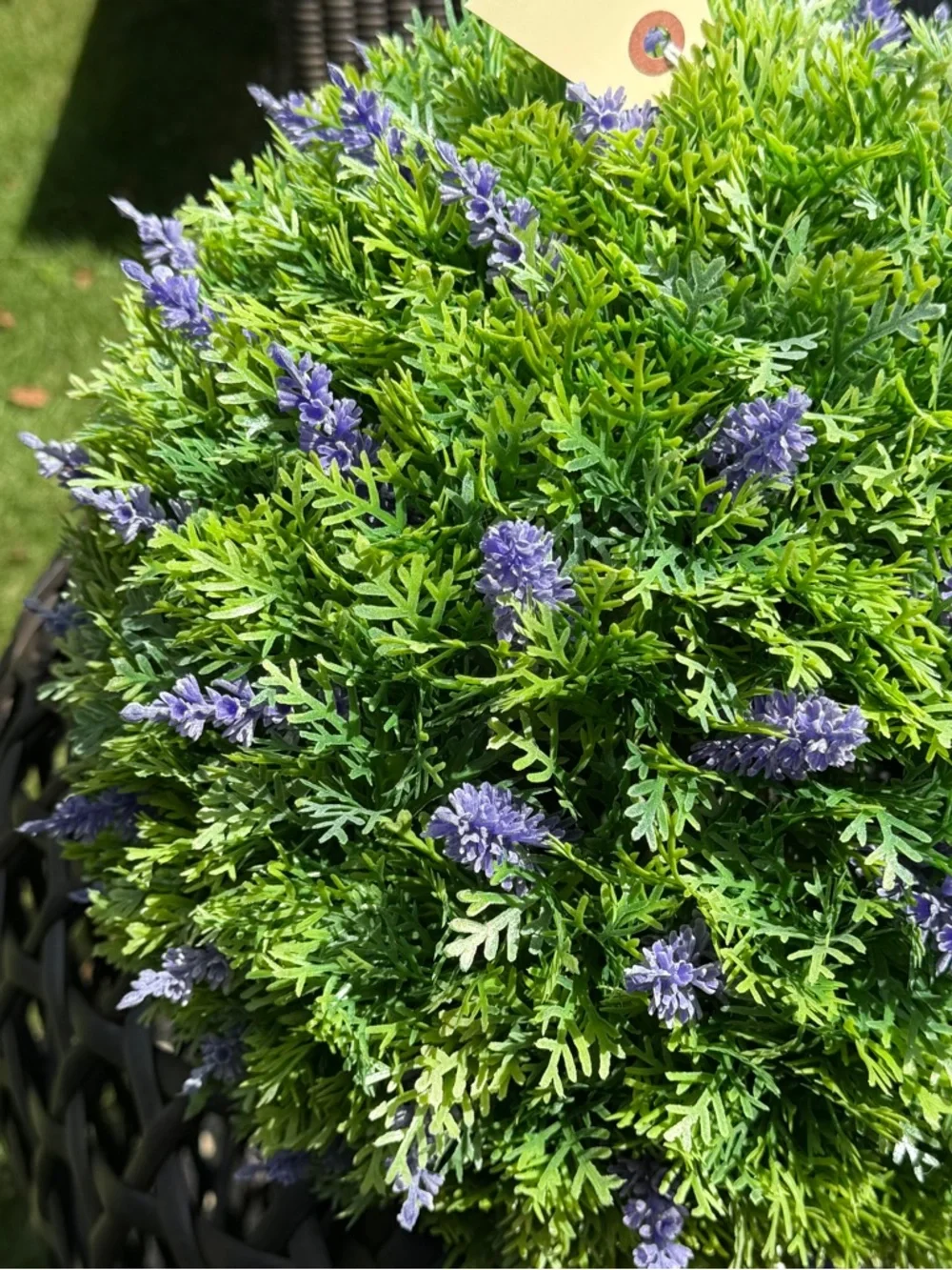 Frontgate Artificial Lavender Topiary Ball - Green and Purple Faux Floral Accent